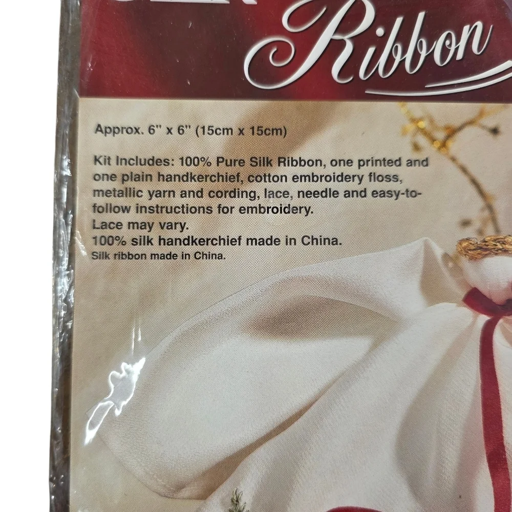 Vintage 1995 Bucilla Silk Ribbon Embroidery Kit Noel Angel Christmas Craft
